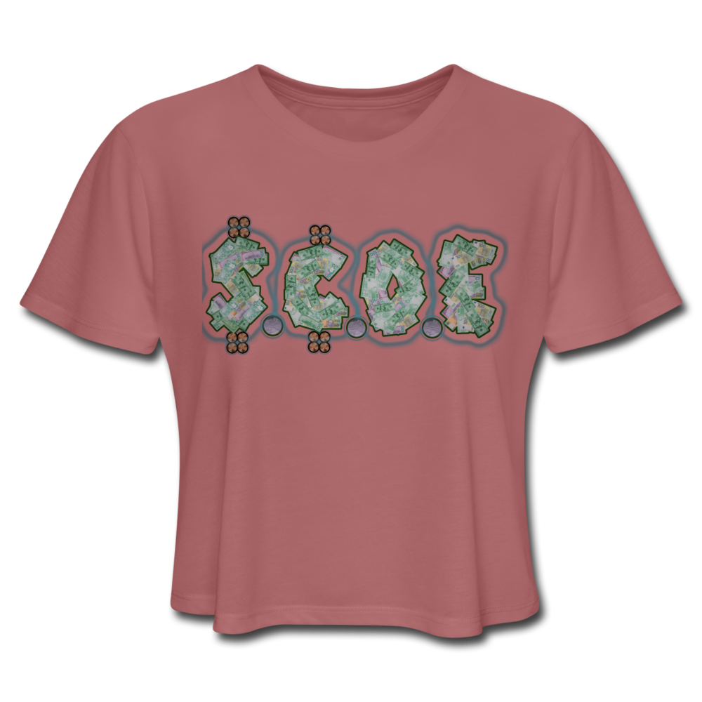 Women's Cropped T-Shirt - mauve