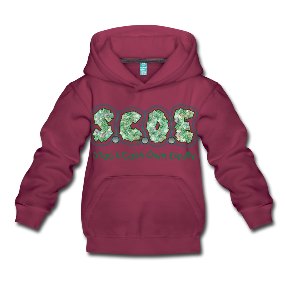 S.C.O.E Youth Premium Hoodie - burgundy
