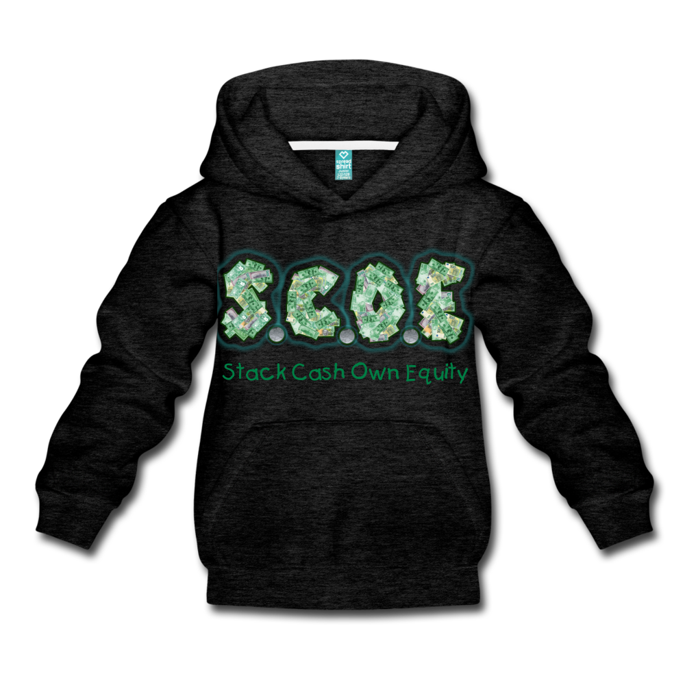 S.C.O.E Youth Premium Hoodie - charcoal gray