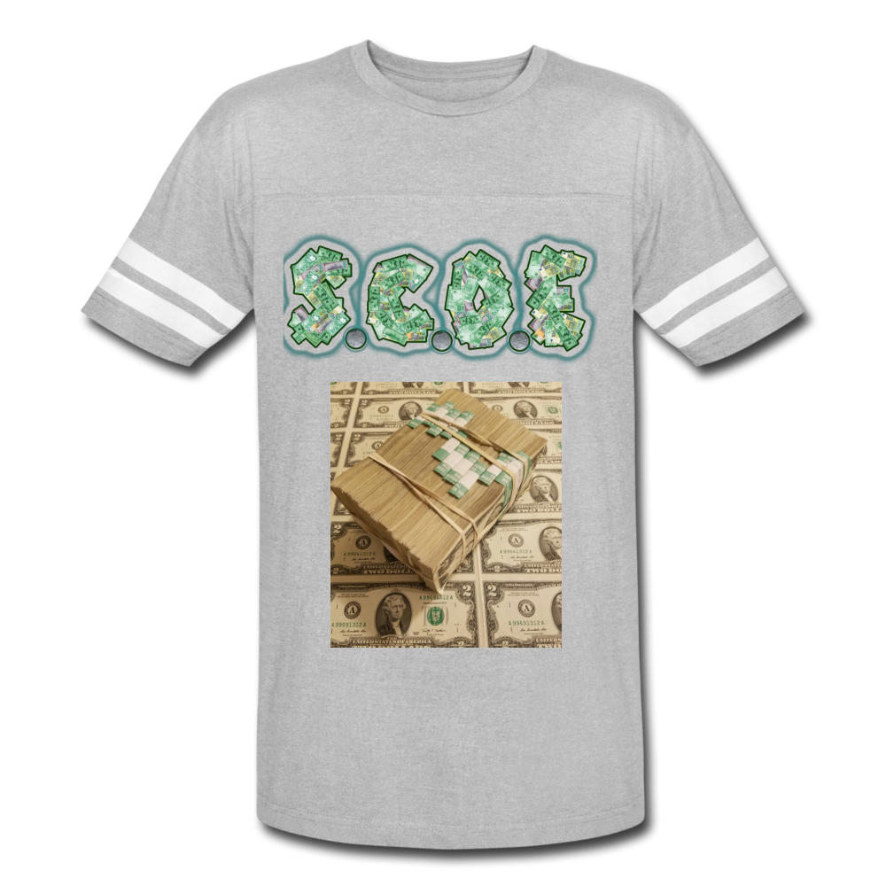 S.C.O.E $2 Bill Jersey T-Shirt - heather gray/white