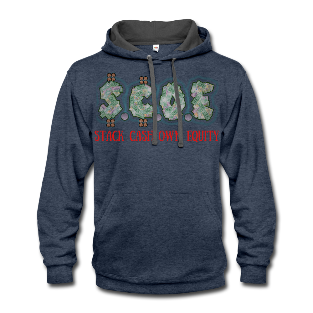 S.C.O.E "Pray" Hoodie - indigo heather/asphalt