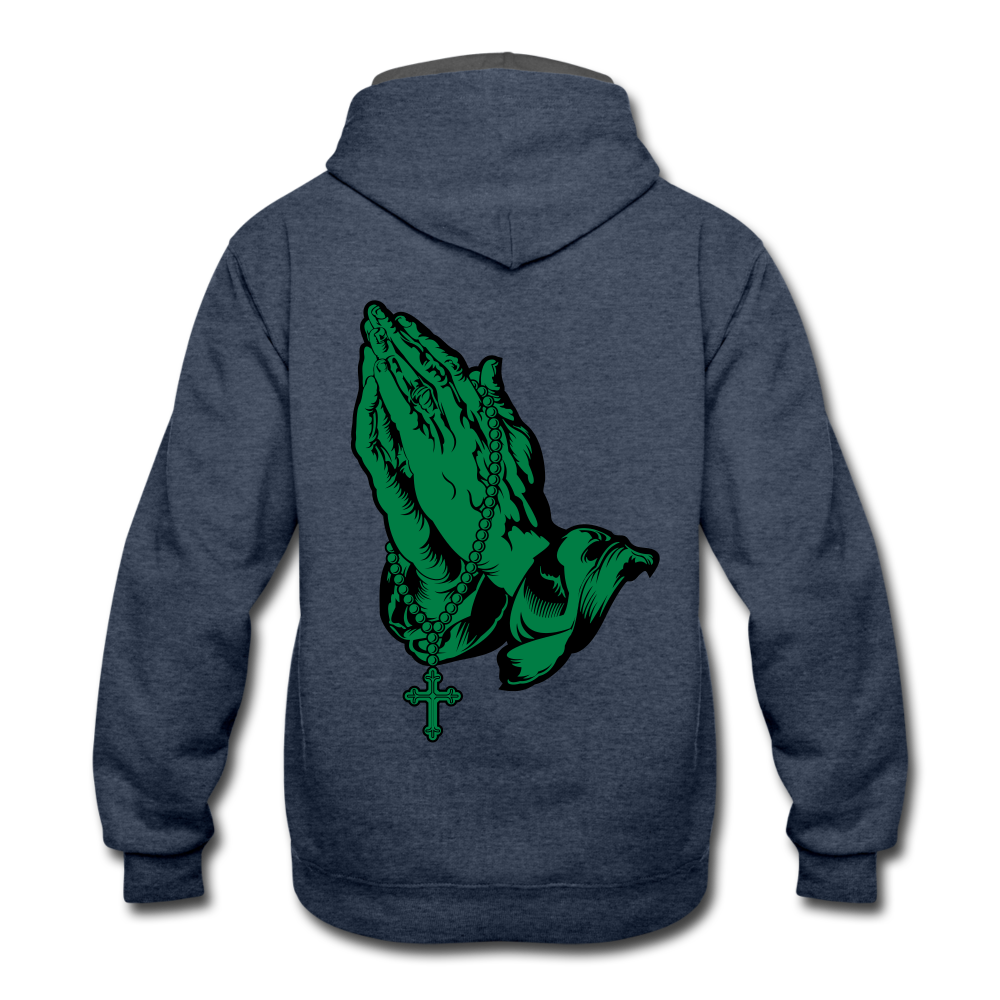 S.C.O.E "Pray" Hoodie - indigo heather/asphalt