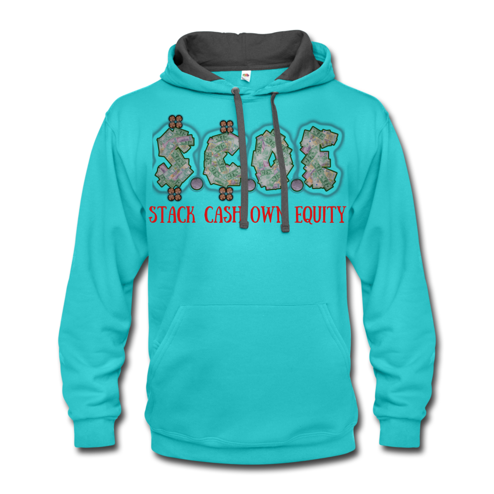 S.C.O.E "Pray" Hoodie - scuba blue/asphalt