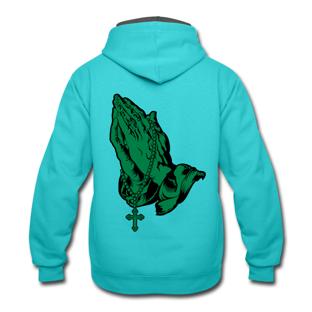 S.C.O.E "Pray" Hoodie - scuba blue/asphalt