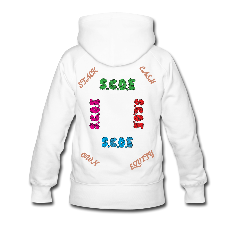 S.C.O.E Women's Multi-Color Logo Hoodie - white