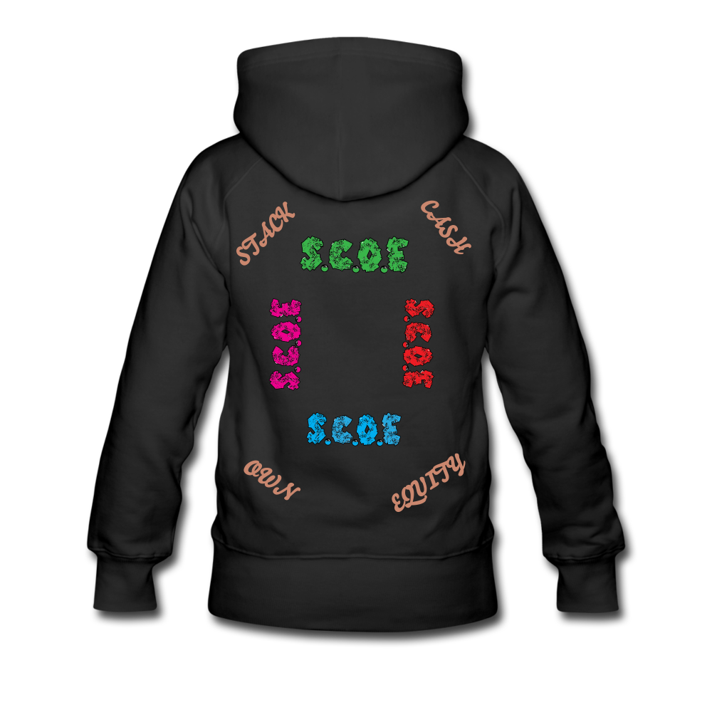 S.C.O.E Women's Multi-Color Logo Hoodie - black