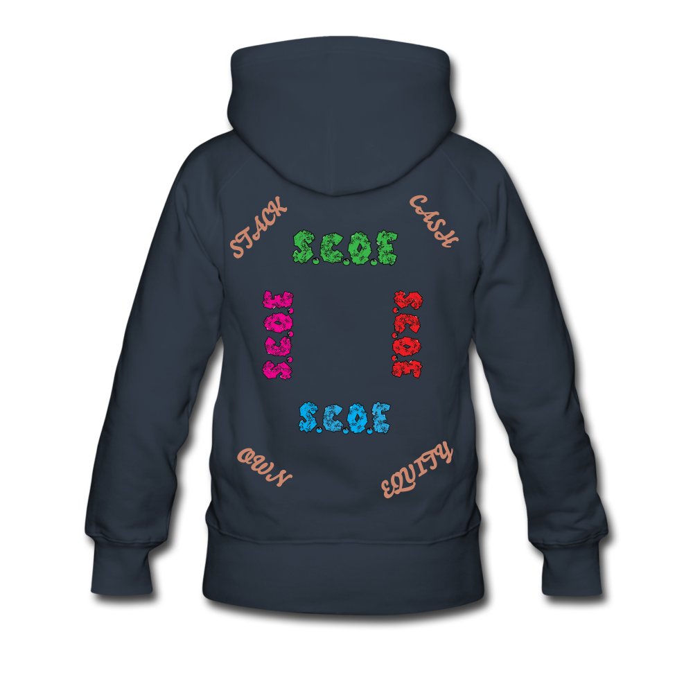 S.C.O.E Women's Multi-Color Logo Hoodie - navy