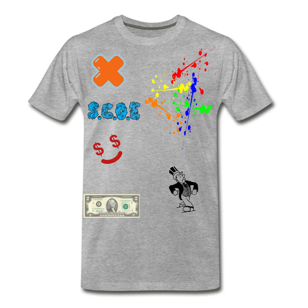 S.C.O.E Abstract Random Tee - heather gray