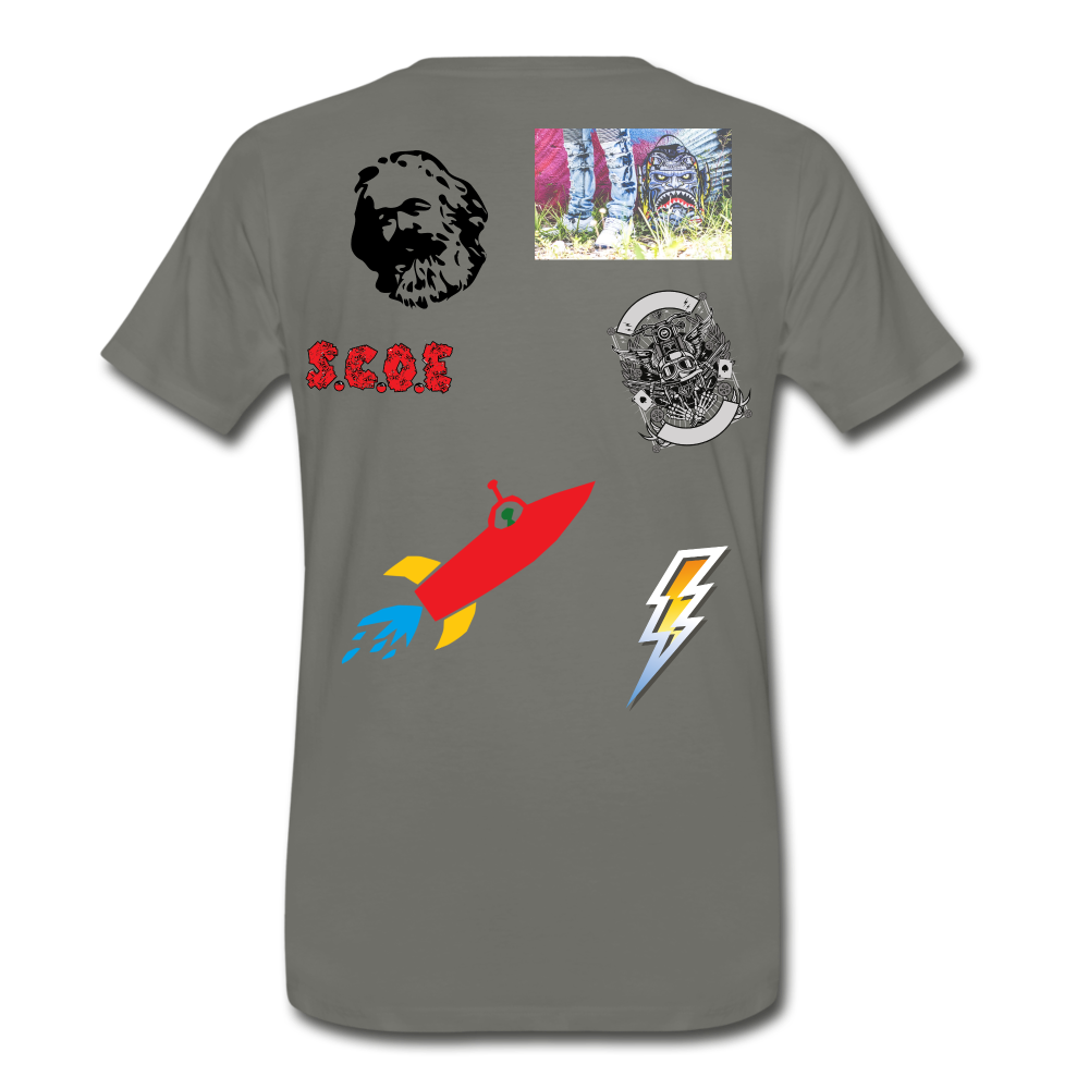 S.C.O.E Abstract Random Tee - asphalt gray