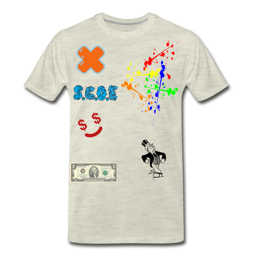 S.C.O.E Abstract Random Tee - heather oatmeal