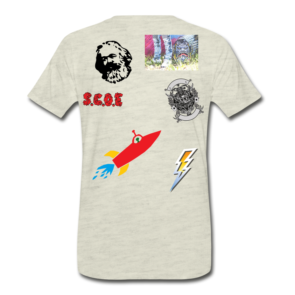 S.C.O.E Abstract Random Tee - heather oatmeal