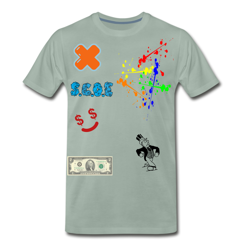 S.C.O.E Abstract Random Tee - steel green