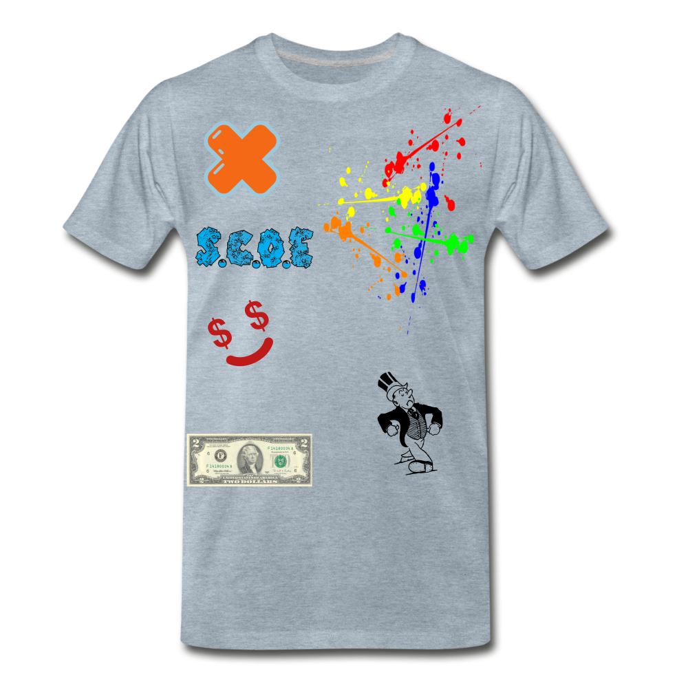 S.C.O.E Abstract Random Tee - heather ice blue