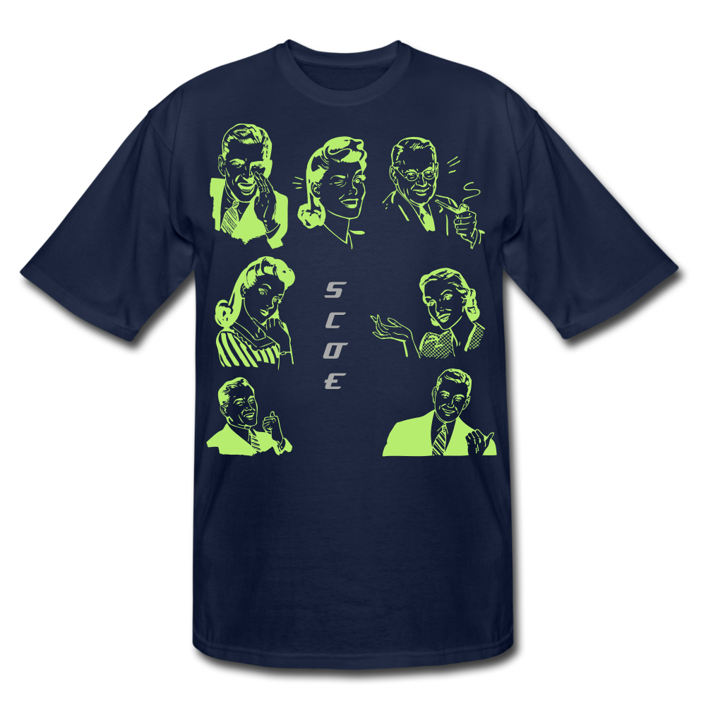 S.C.O.E Vintage Print Tall Tee - navy