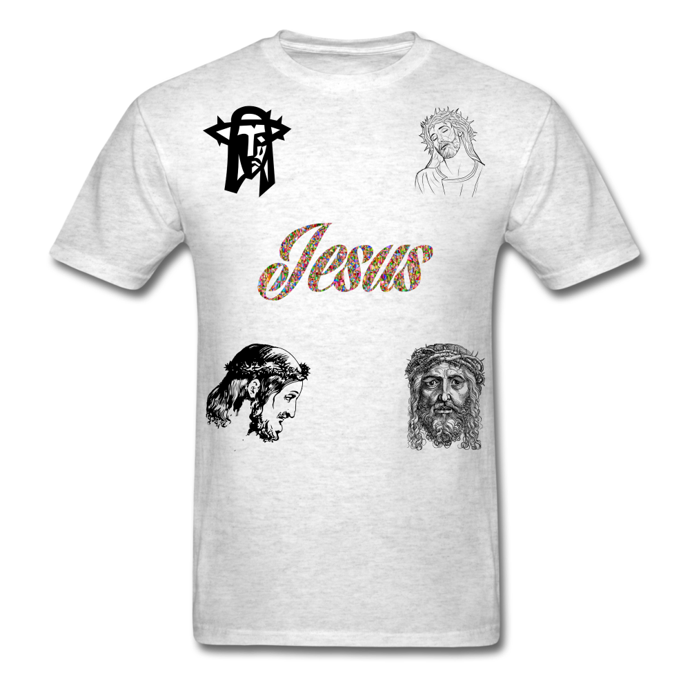 S.C.O.E Jesus Portrait Tee - light heather gray