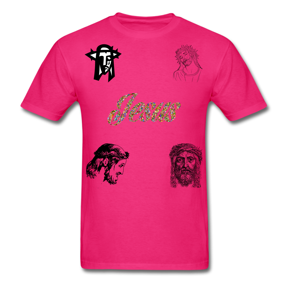 S.C.O.E Jesus Portrait Tee - fuchsia