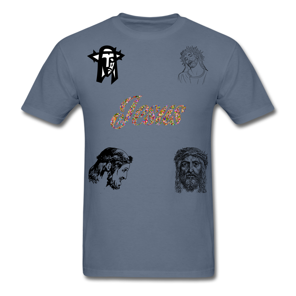 S.C.O.E Jesus Portrait Tee - denim