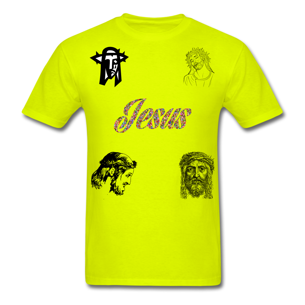 S.C.O.E Jesus Portrait Tee - safety green