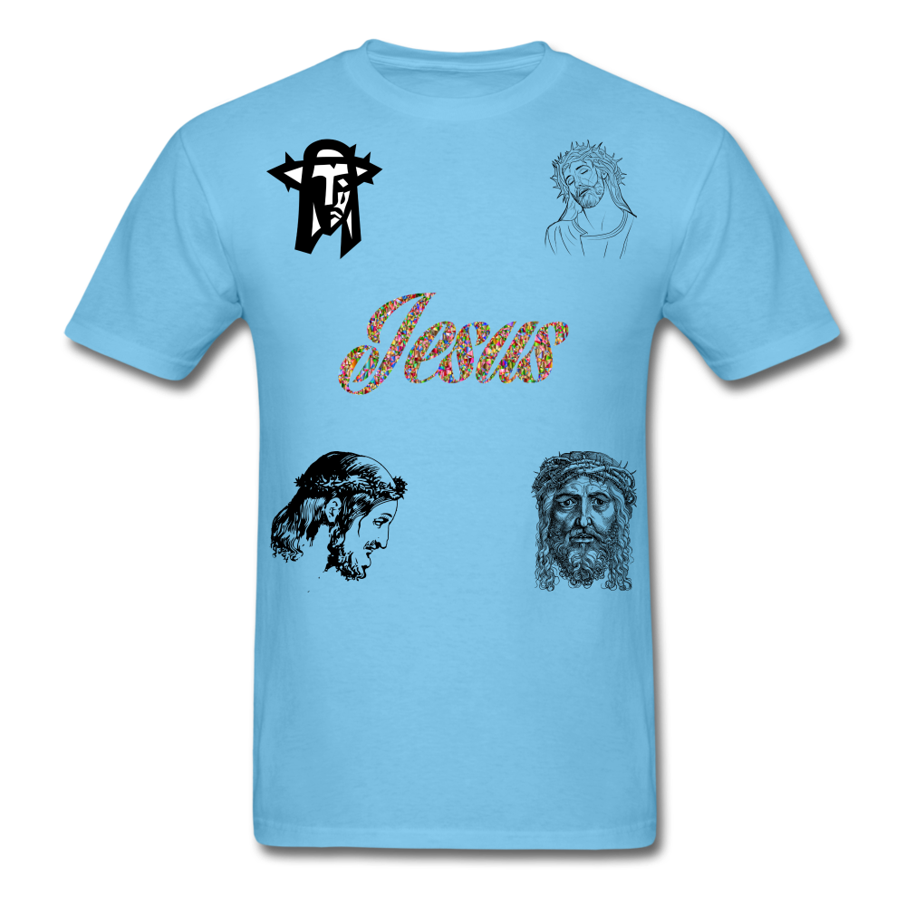 S.C.O.E Jesus Portrait Tee - aquatic blue