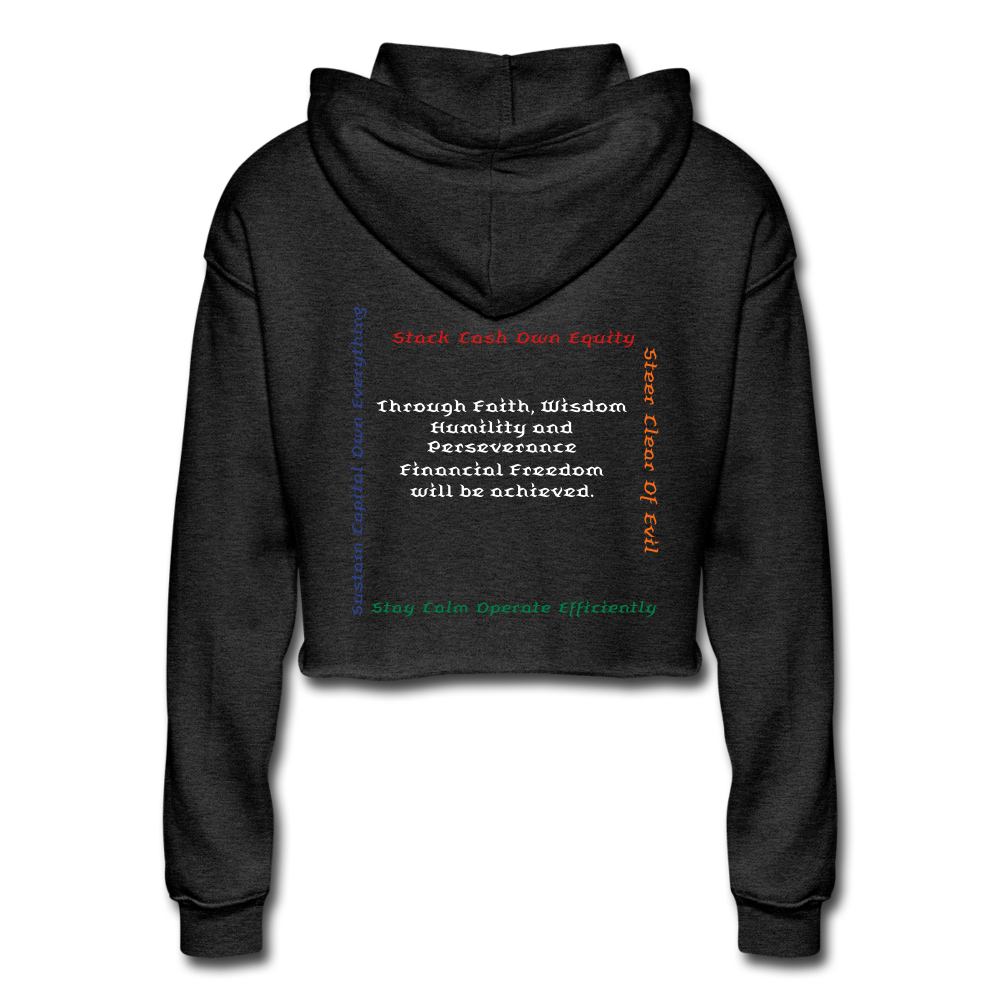 S.C.O.E Financial Freedom Crop Hoodie - deep heather