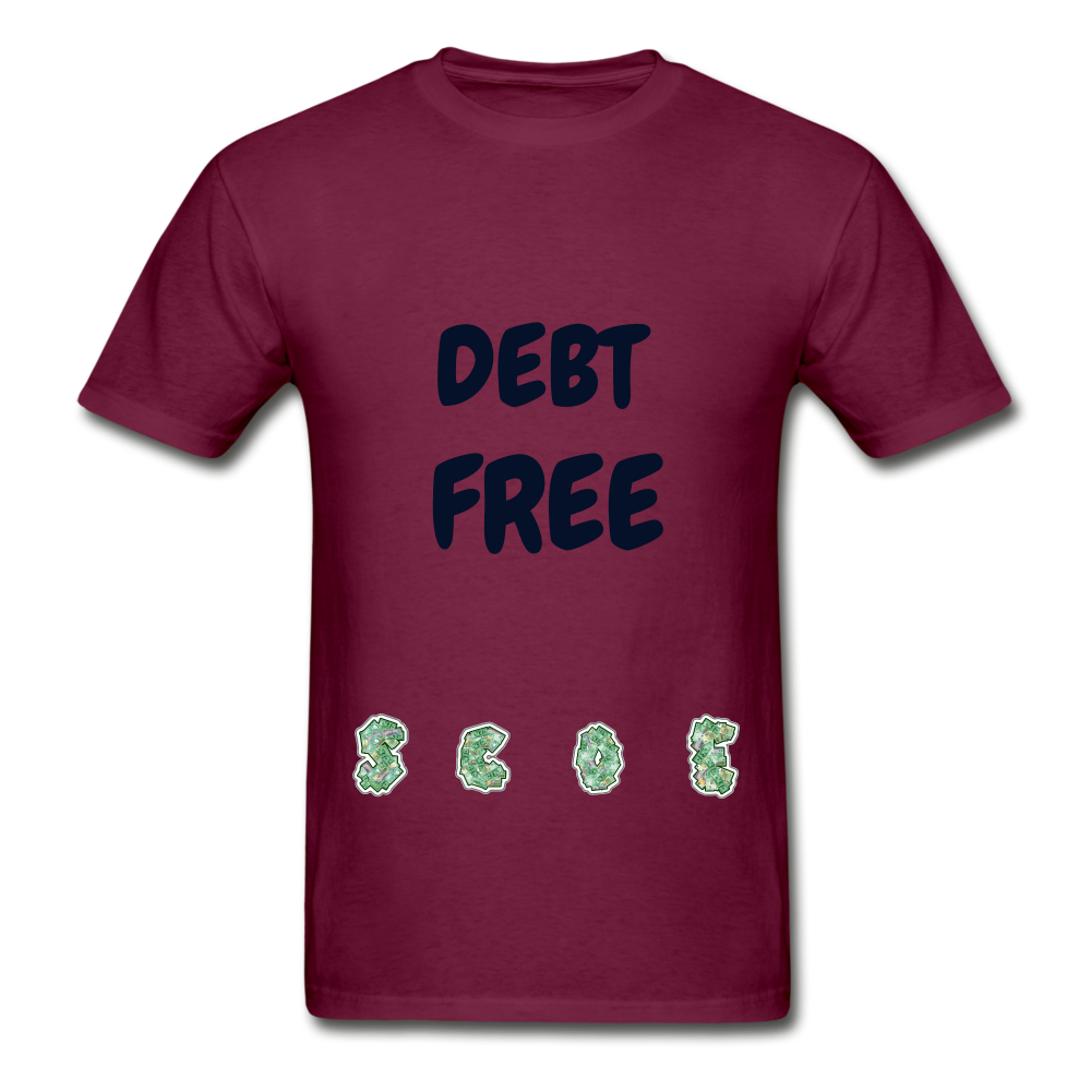 S.C.O.E Debt Free T-Shirt - burgundy