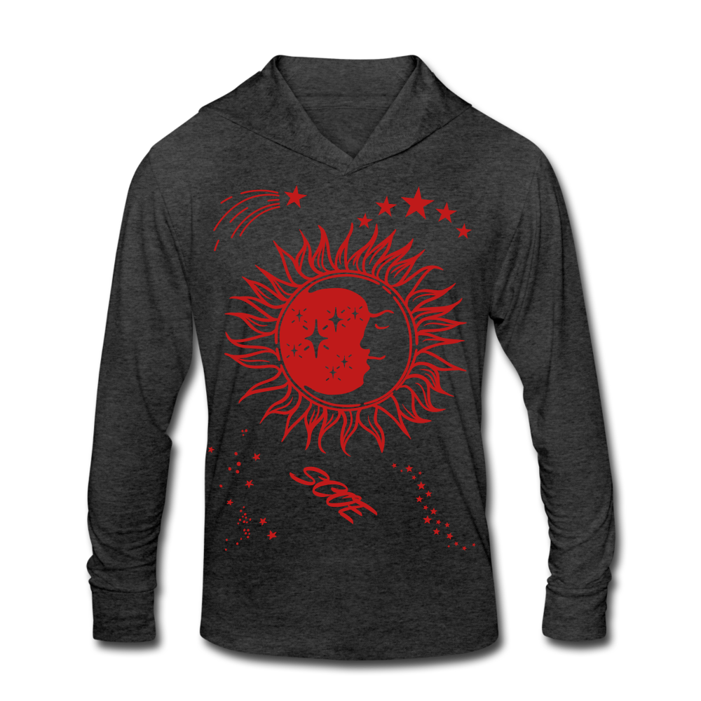 S.C.O.E Moon & Stars Tri-Blend Hoodie - heather black