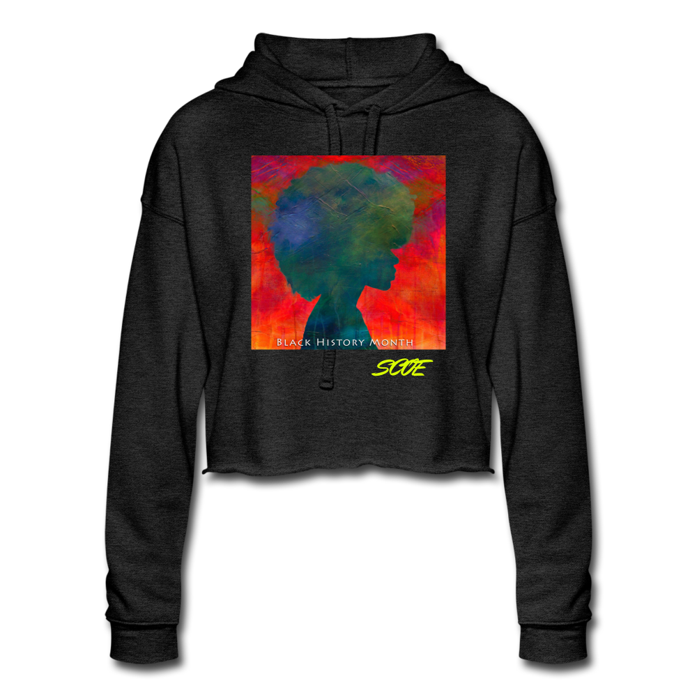 S.C.O.E Black Queen Cropped Hoodie - deep heather