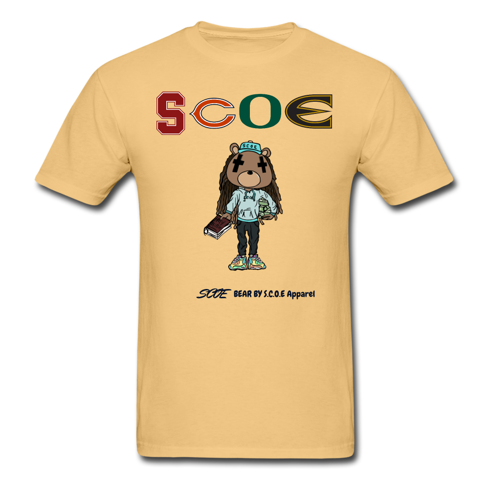 S.C.O.E Bear ComfortWash T-Shirt - light yellow