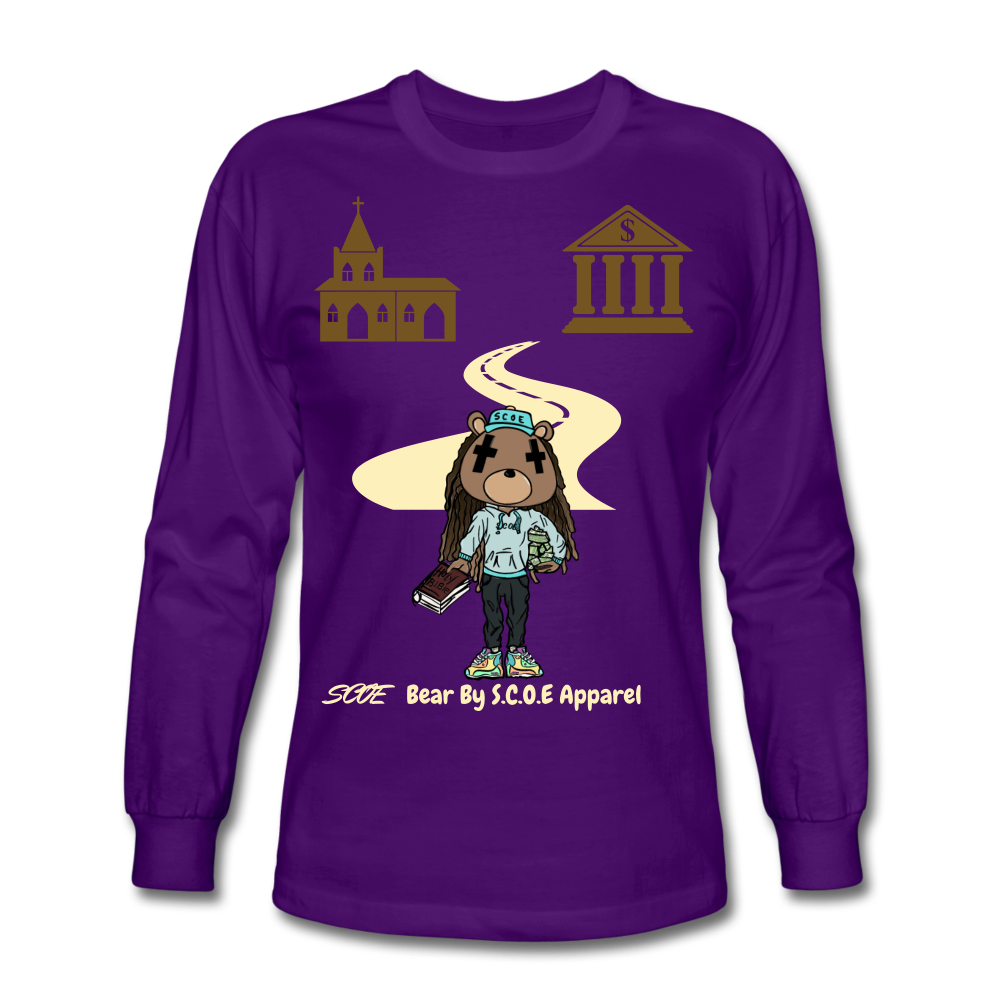 S.C.O.E Bear Spiritually Wealthy Long Sleeve - purple