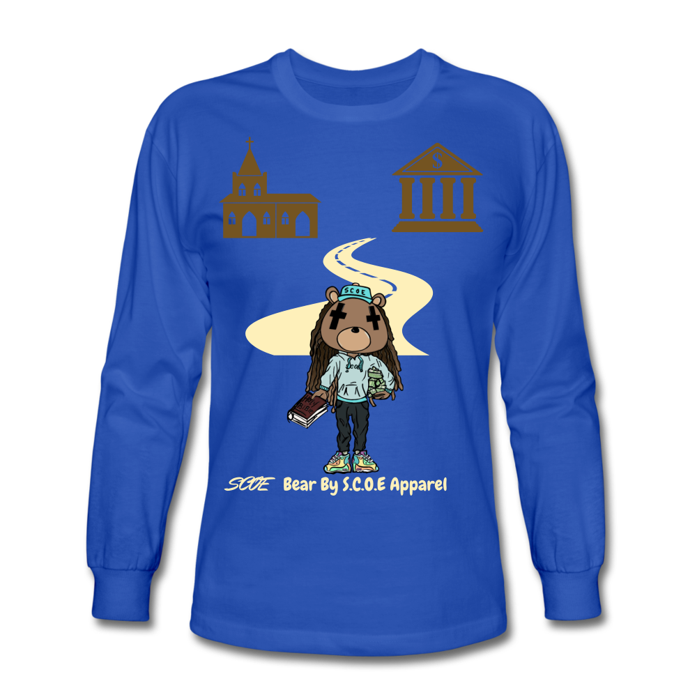 S.C.O.E Bear Spiritually Wealthy Long Sleeve - royal blue