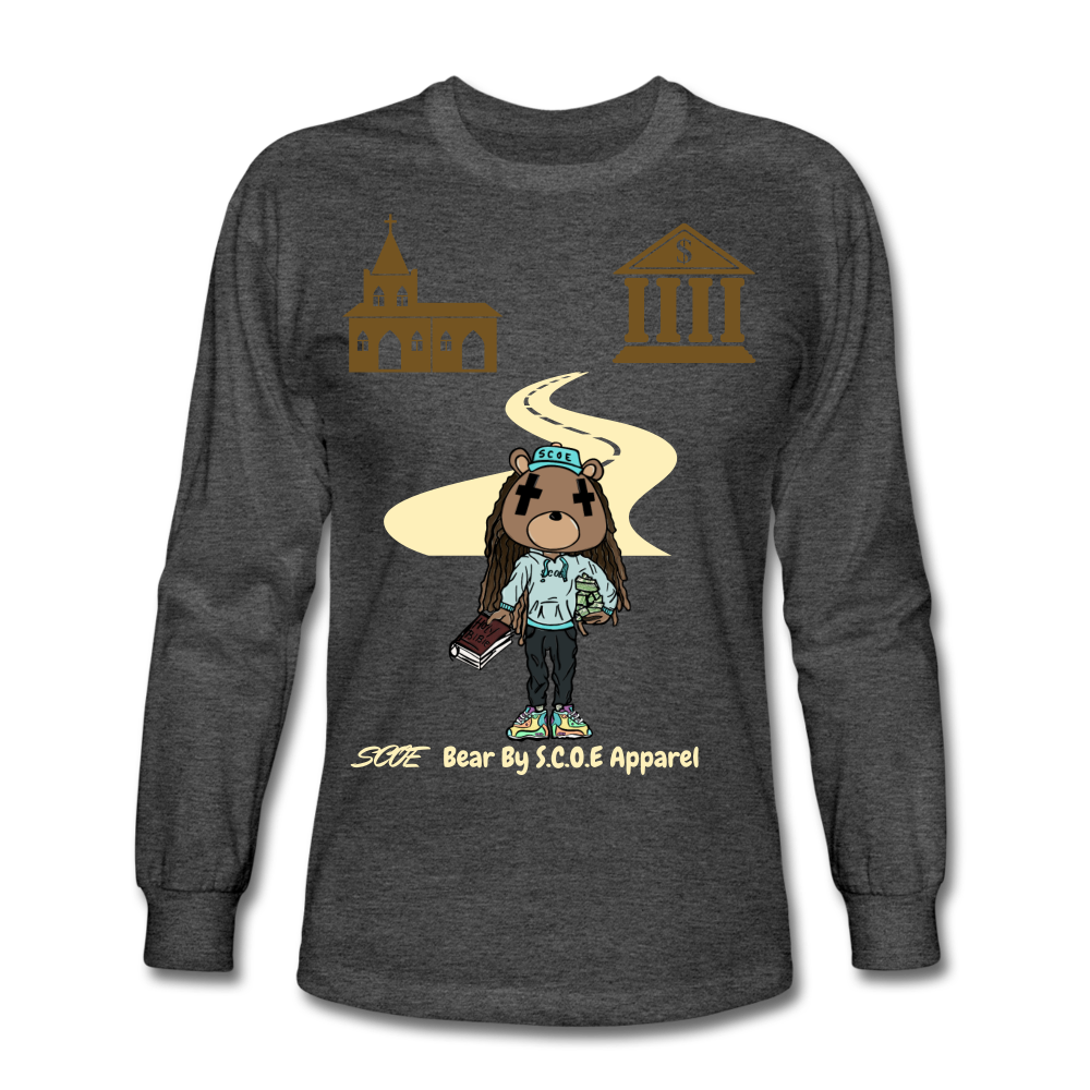 S.C.O.E Bear Spiritually Wealthy Long Sleeve - heather black