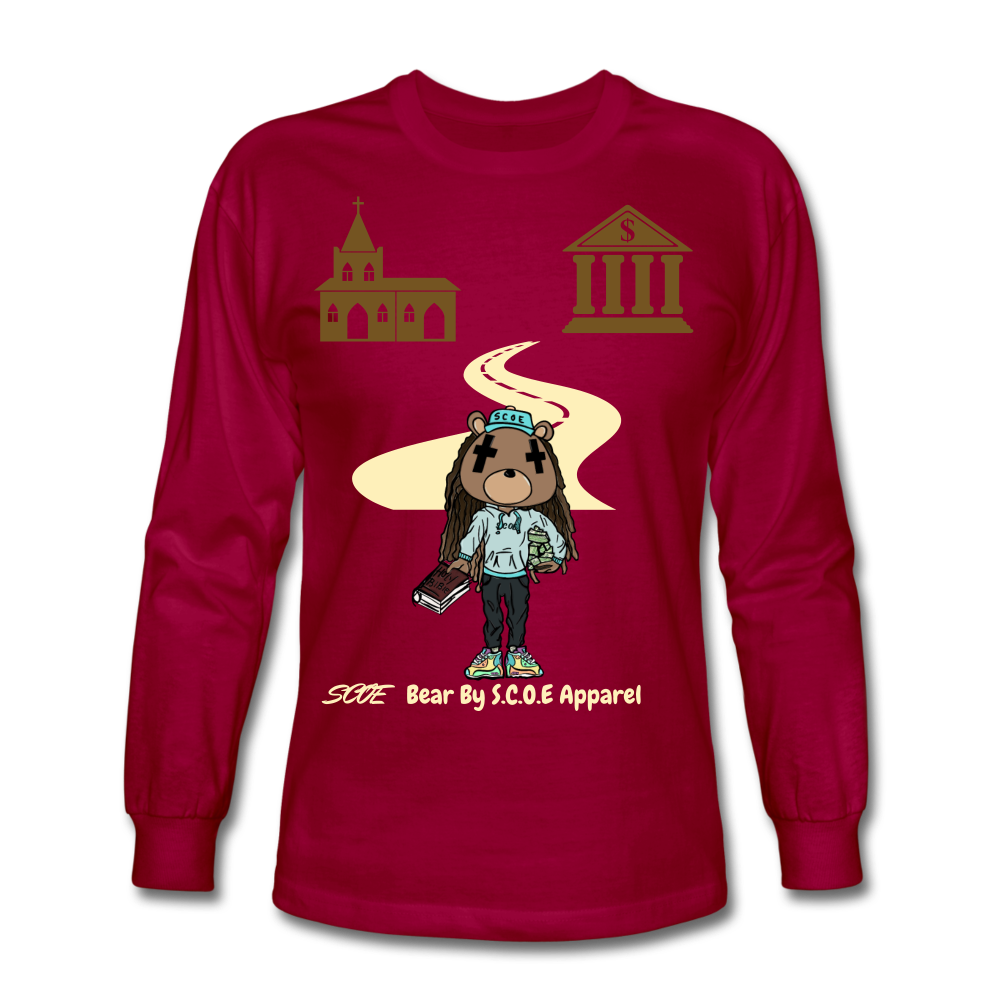 S.C.O.E Bear Spiritually Wealthy Long Sleeve - dark red