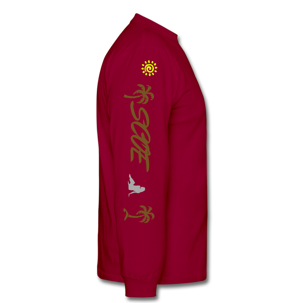 S.C.O.E Bear Spiritually Wealthy Long Sleeve - dark red