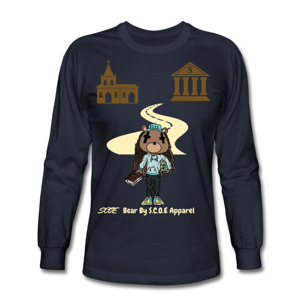 S.C.O.E Bear Spiritually Wealthy Long Sleeve - navy