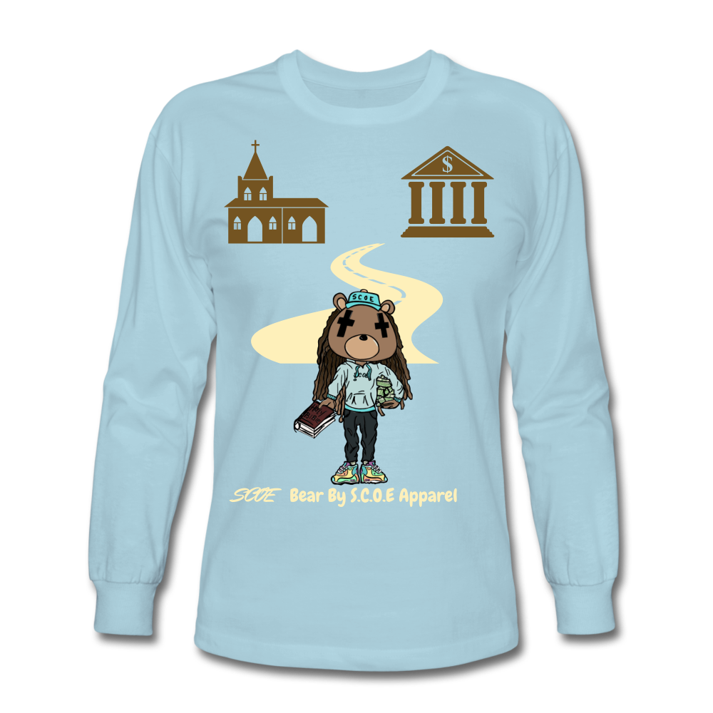 S.C.O.E Bear Spiritually Wealthy Long Sleeve - powder blue