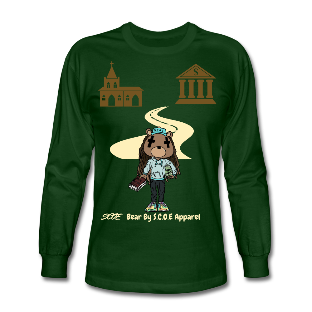 S.C.O.E Bear Spiritually Wealthy Long Sleeve - forest green
