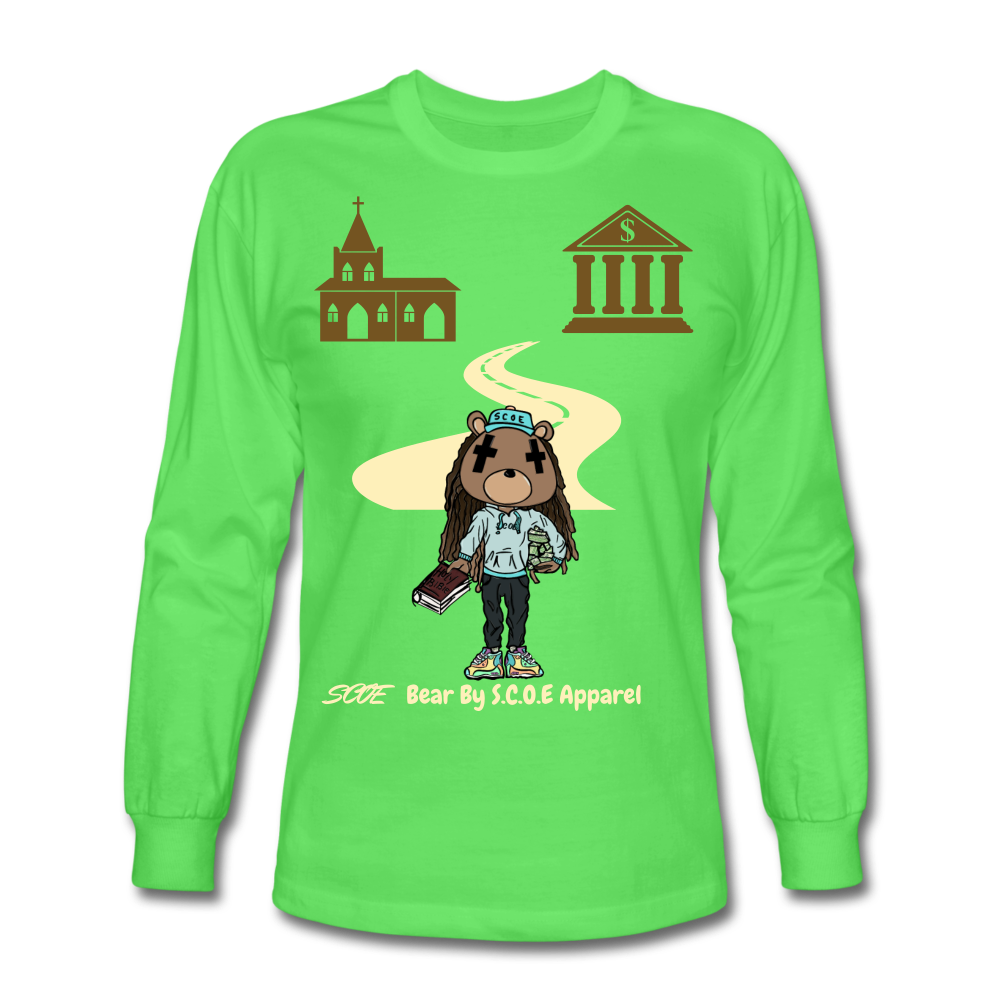 S.C.O.E Bear Spiritually Wealthy Long Sleeve - kiwi