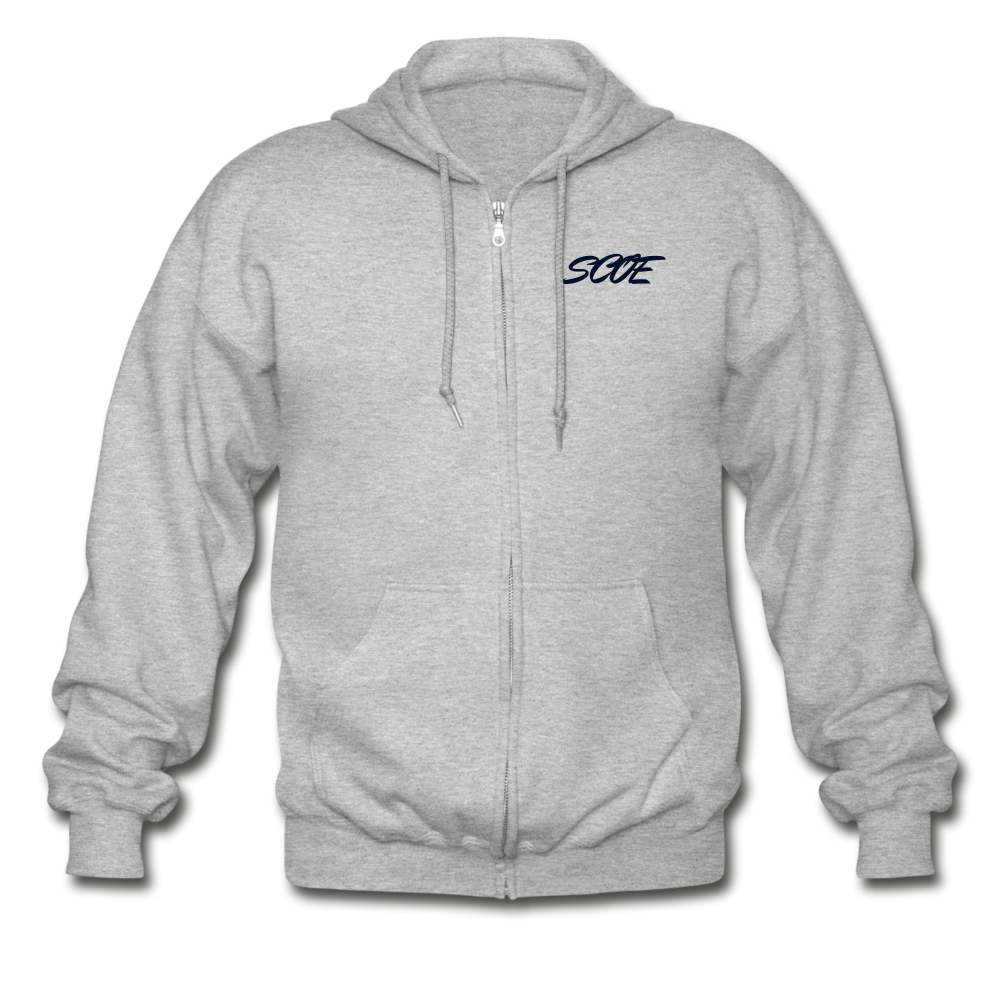 S.C.O.E Bear Money Zip Hoodie - heather gray