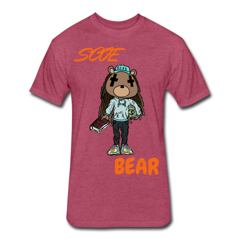 S.C.O.E Bear $ T-Shirt - heather burgundy