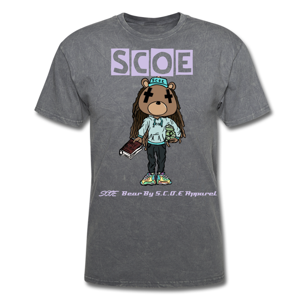 S.C.O.E Bear Vintage Lavender T-Shirt - mineral charcoal gray