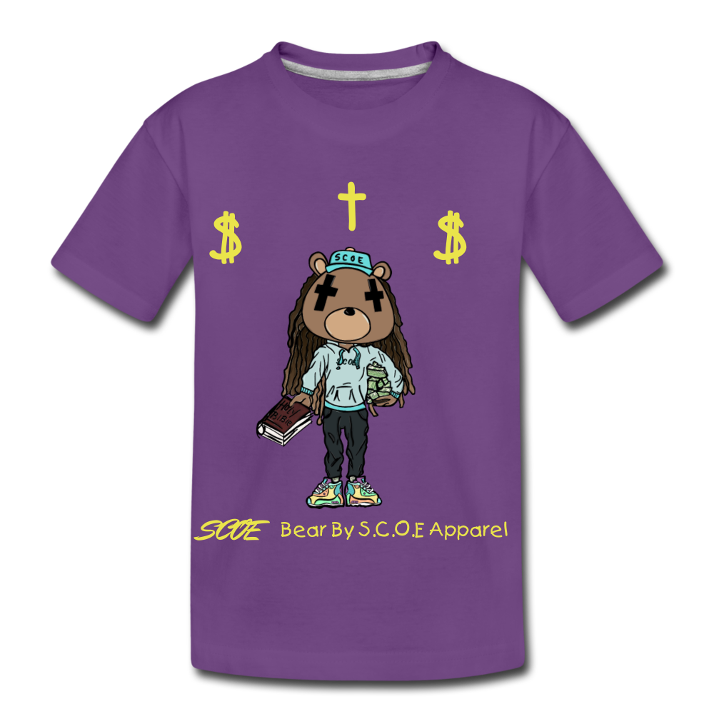 S.C.O.E Bear Kids $ T-Shirt - purple