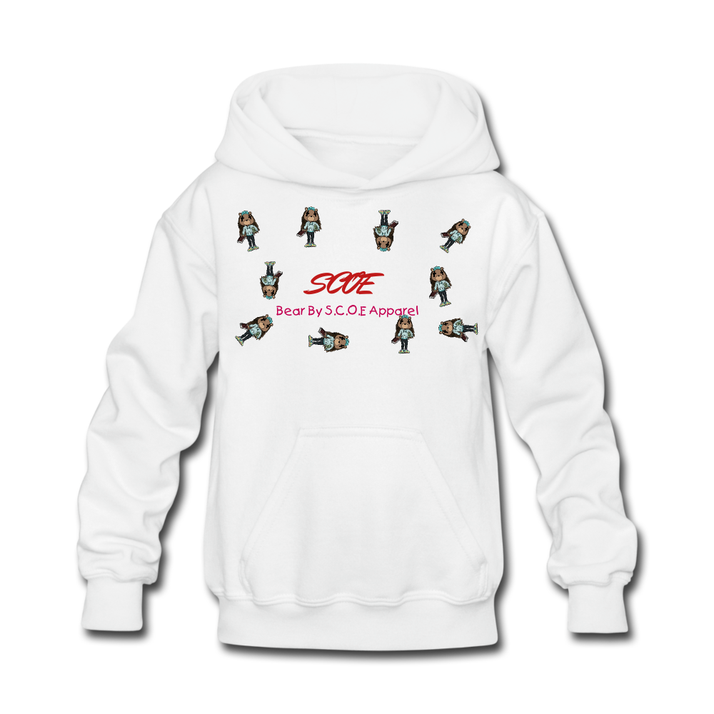 S.C.O.E Bear Kids Hoodie - white