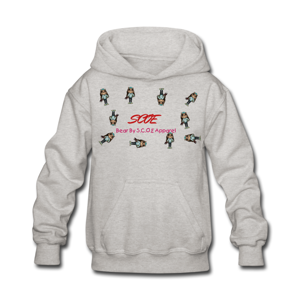 S.C.O.E Bear Kids Hoodie - heather gray