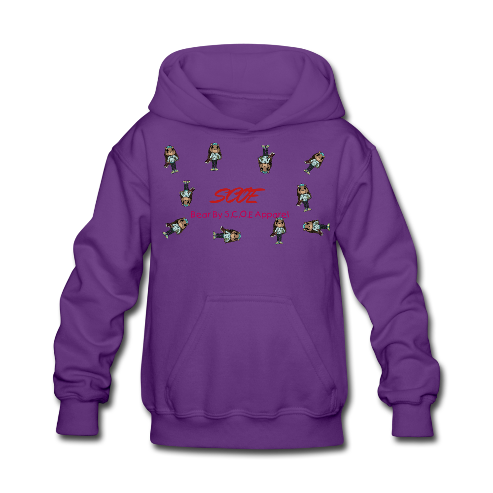 S.C.O.E Bear Kids Hoodie - purple