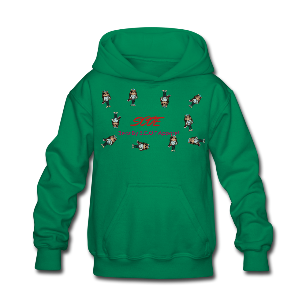 S.C.O.E Bear Kids Hoodie - kelly green