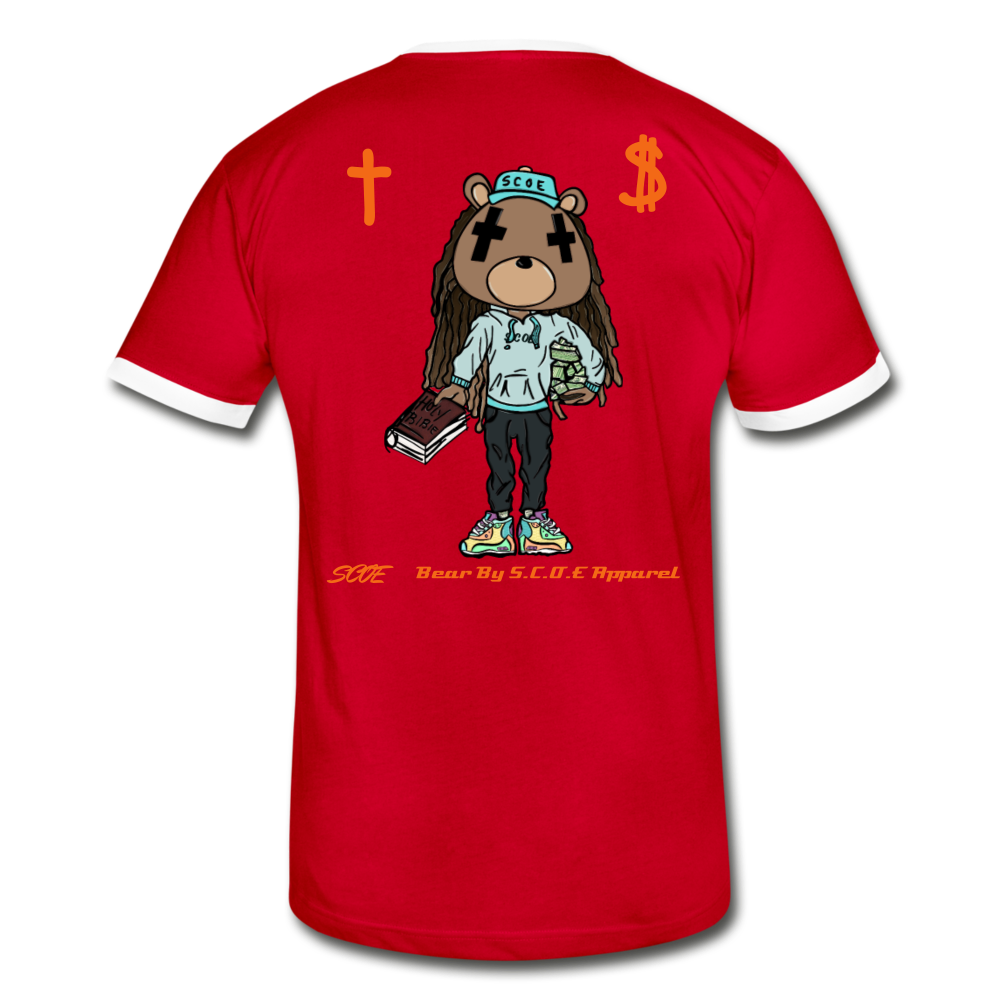 S.C.O.E Bear "Faith Is" T-Shirt - red/white