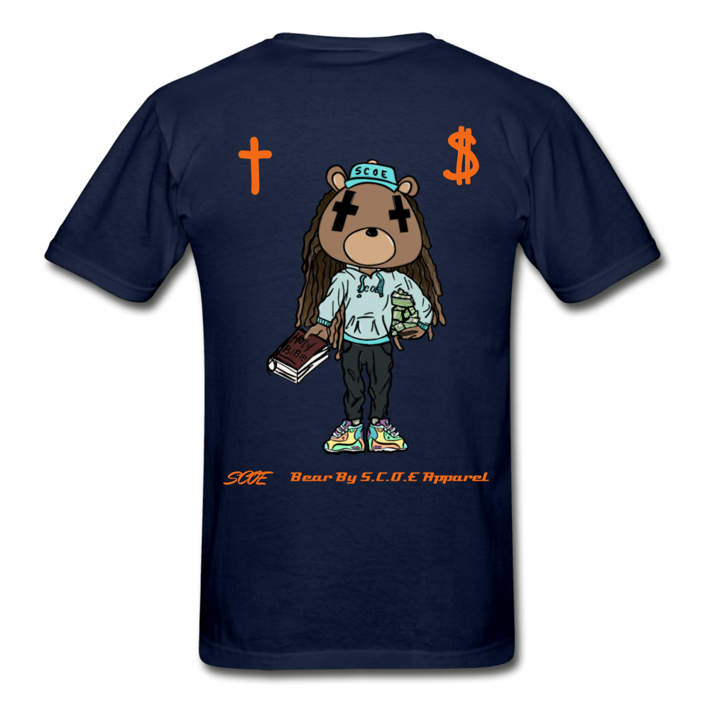 S.C.O.E Bear "Faith Is" T-Shirt - navy