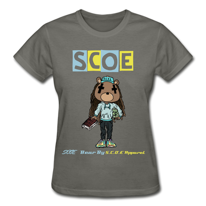 S.C.O.E Bear Ladies T-Shirt - charcoal