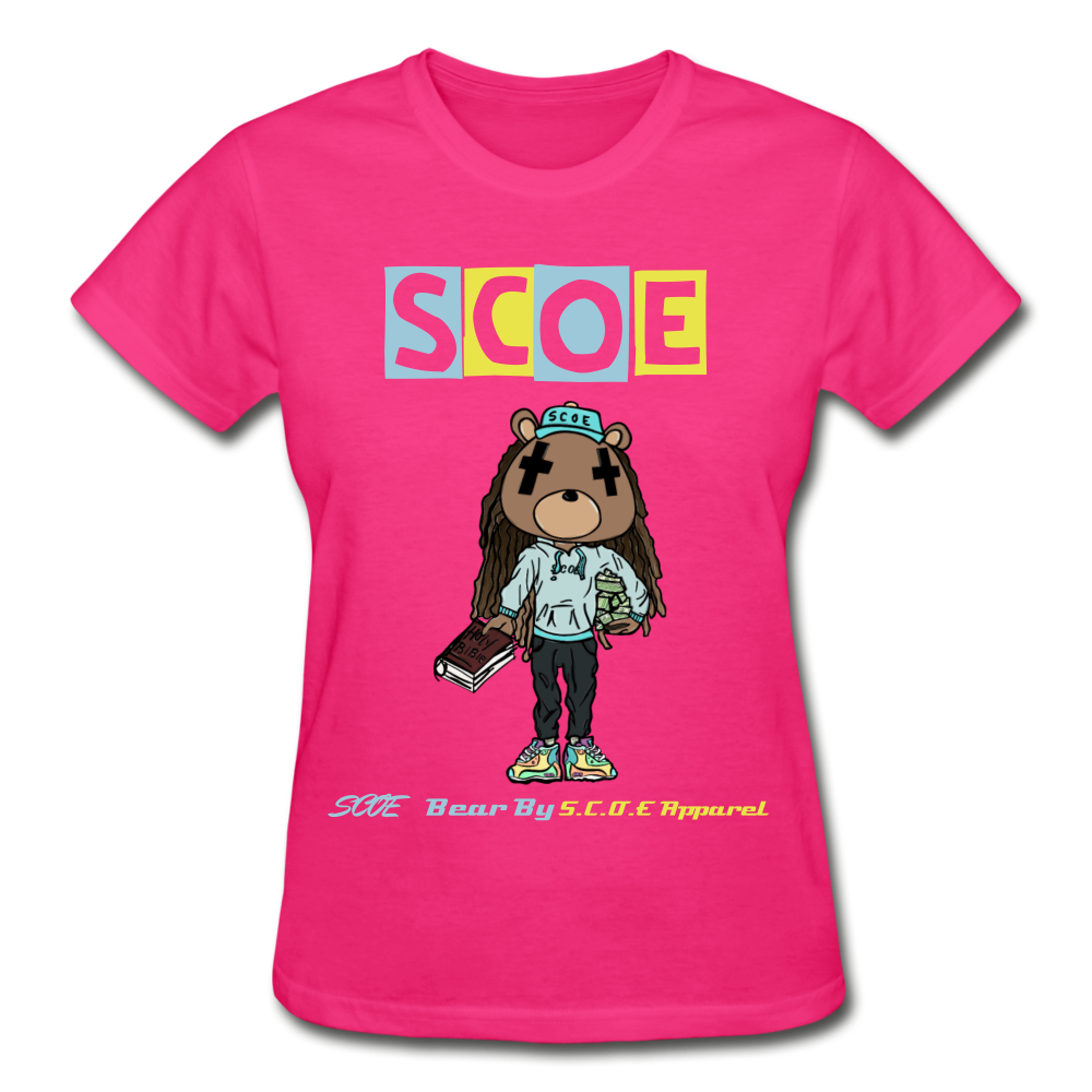 S.C.O.E Bear Ladies T-Shirt - fuchsia