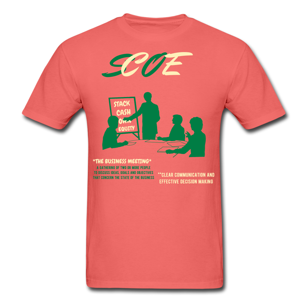 S.C.O.E Bear Business Meeting T-Shirt - coral